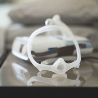 Photo of the DreamWisp nasal mask. thumbnail