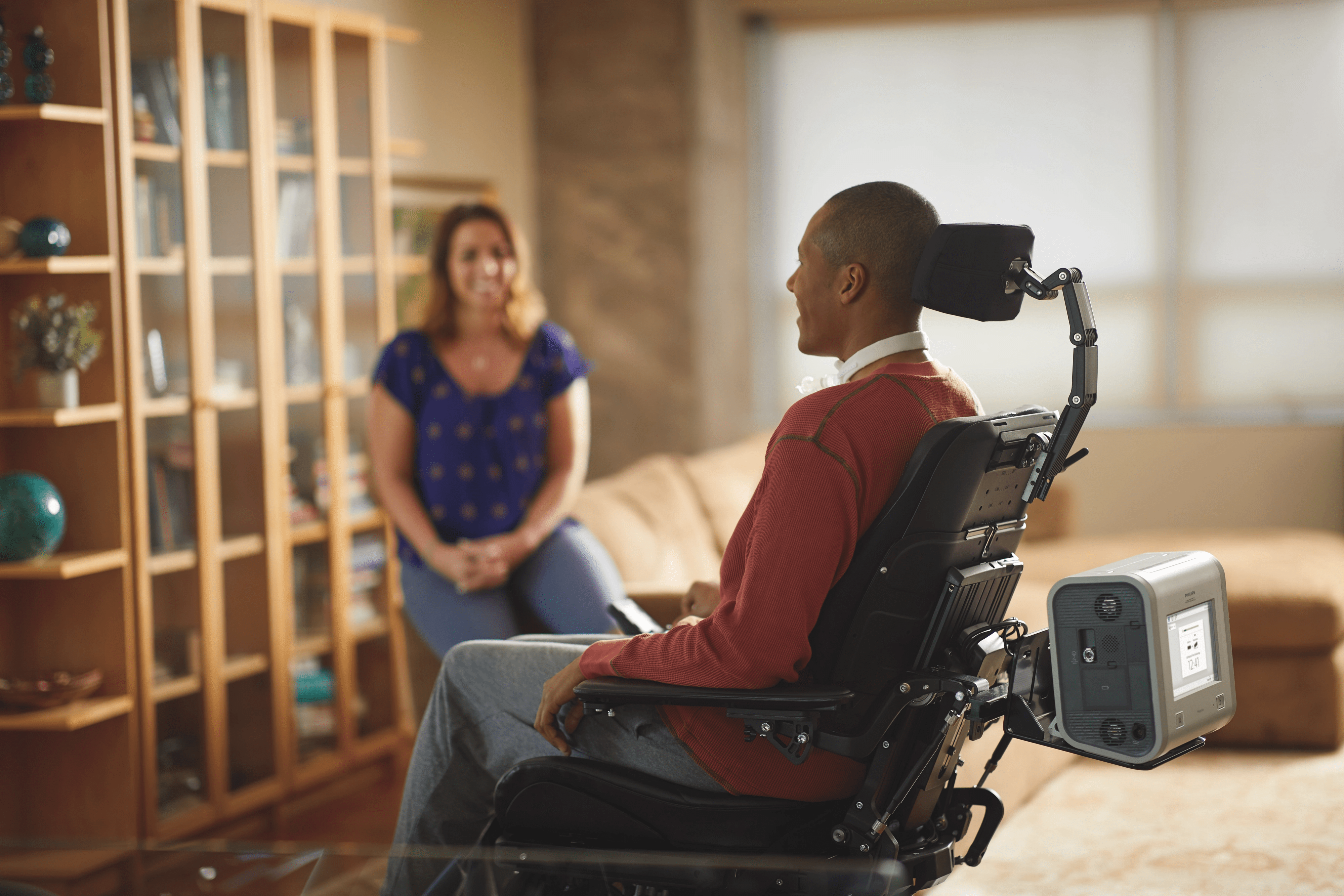 Trilogy Evo 7 Photo of the Trilogy Evo on the back of a wheelchair